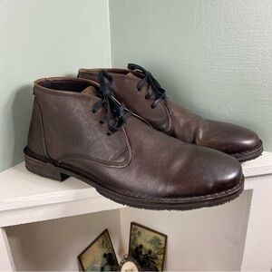 John Varvatos Portland Dark Brown Leather Chukka Boots Mens 13 Lace Up